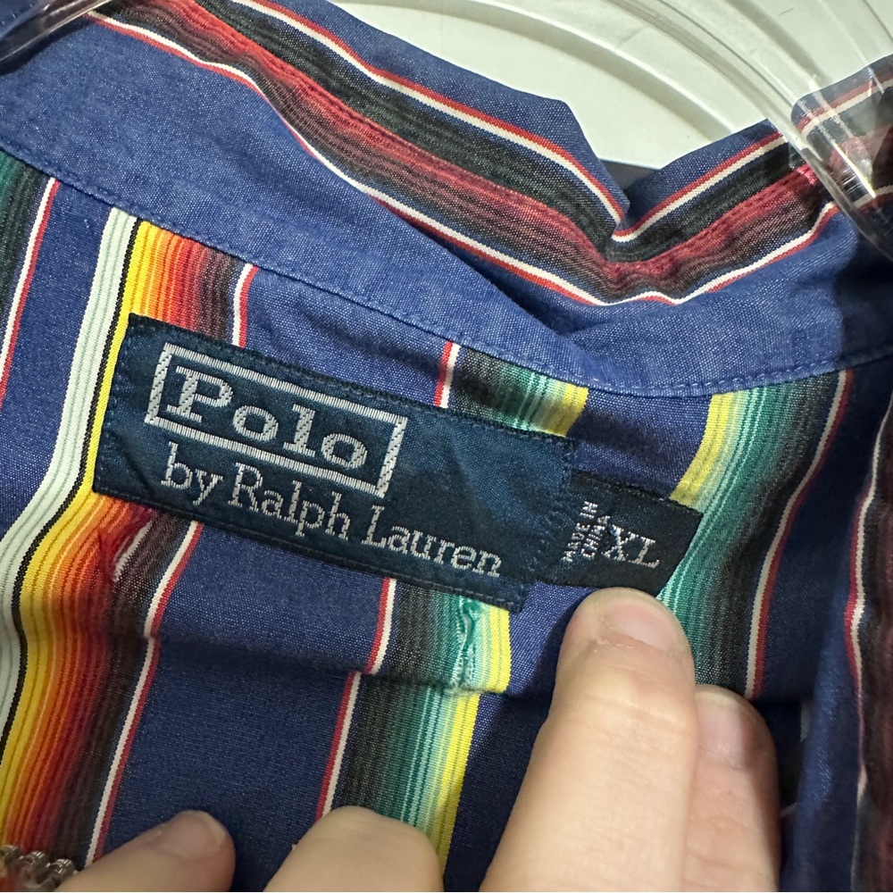 Polo Ralph Lauren Western Multicolor Serape Stripe Pattern Button-Down • XLarge - Picture 3 of 5